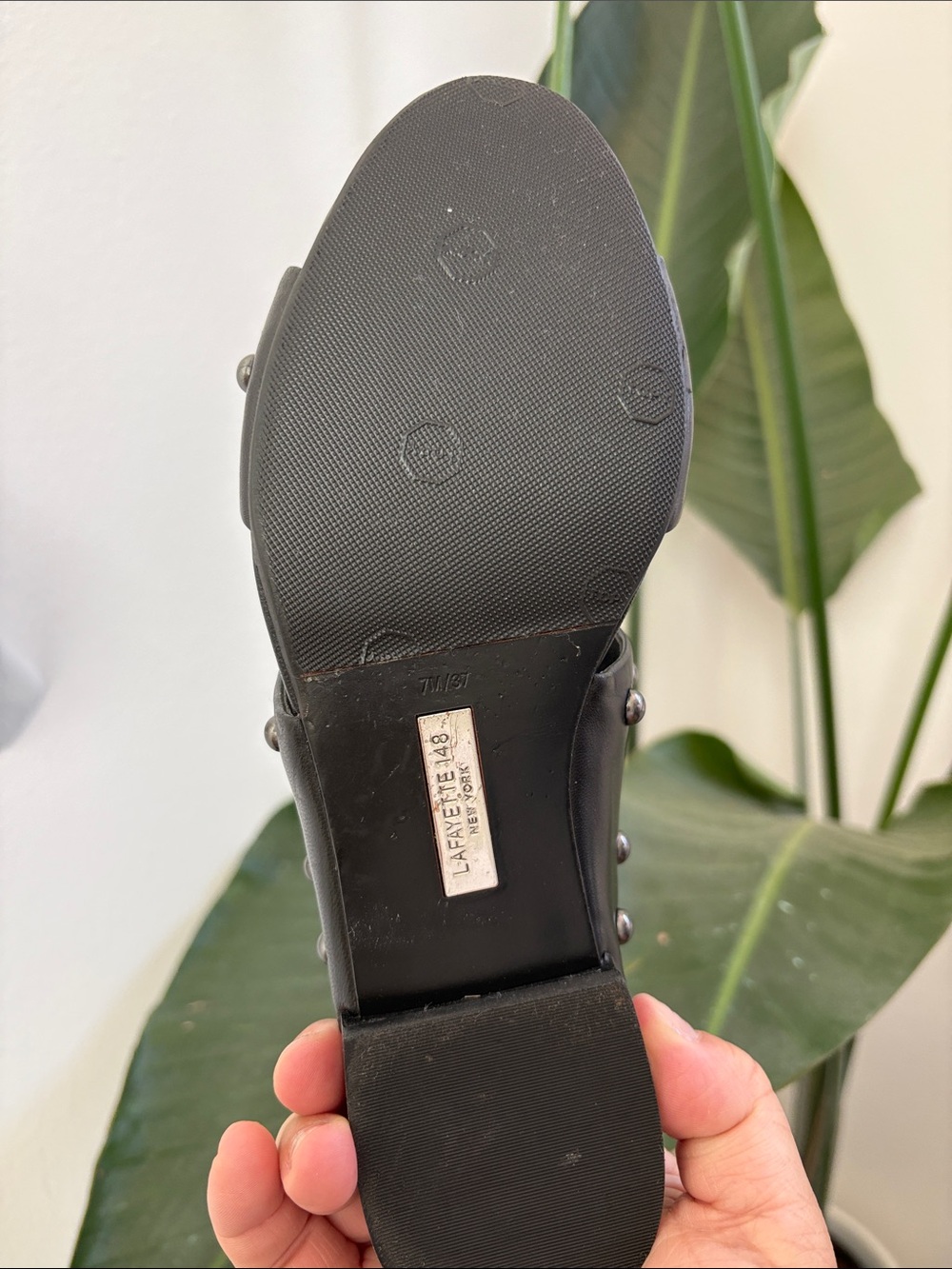 Lafayette 148 New York Black Double-Strap Studded Mules - Picture 3 of 6